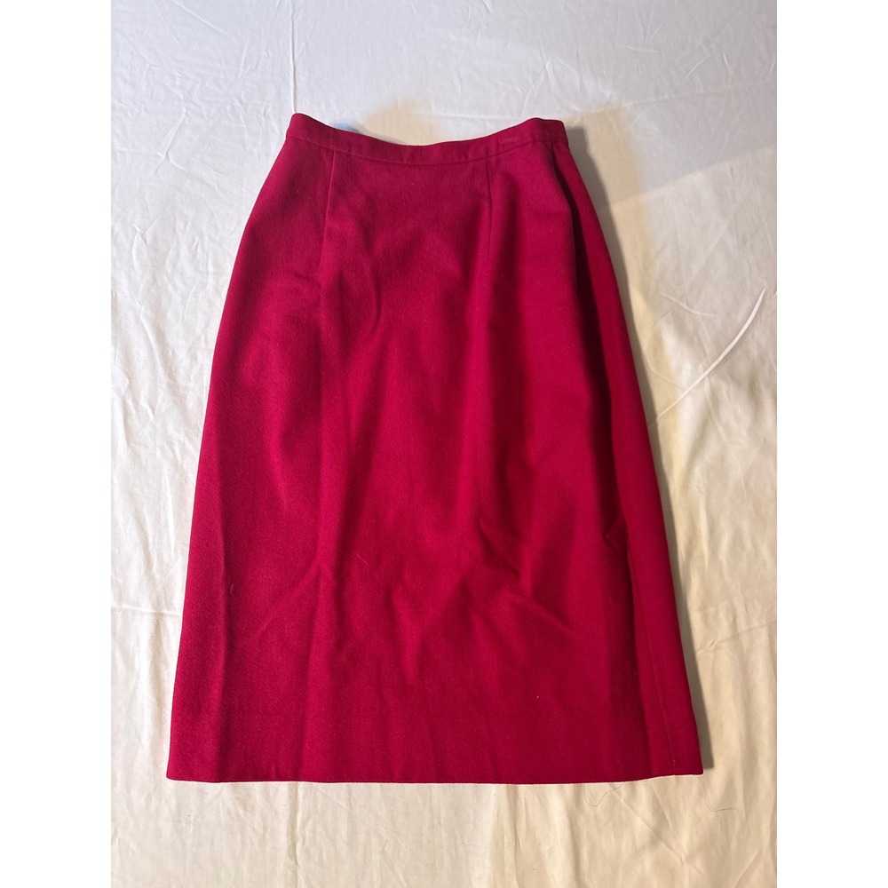 Pendleton Wool Midi Skirt Womens 10 Red Vintage High Waist‎ Pencil 2925